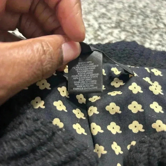 Marc Jacobs Black Cropped Chunky Ribbed Wool Snap Button Jacket Women’s Sz XS - Picture 9 of 11